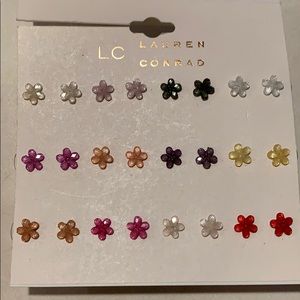 Lauren Conrad set of flower earrings